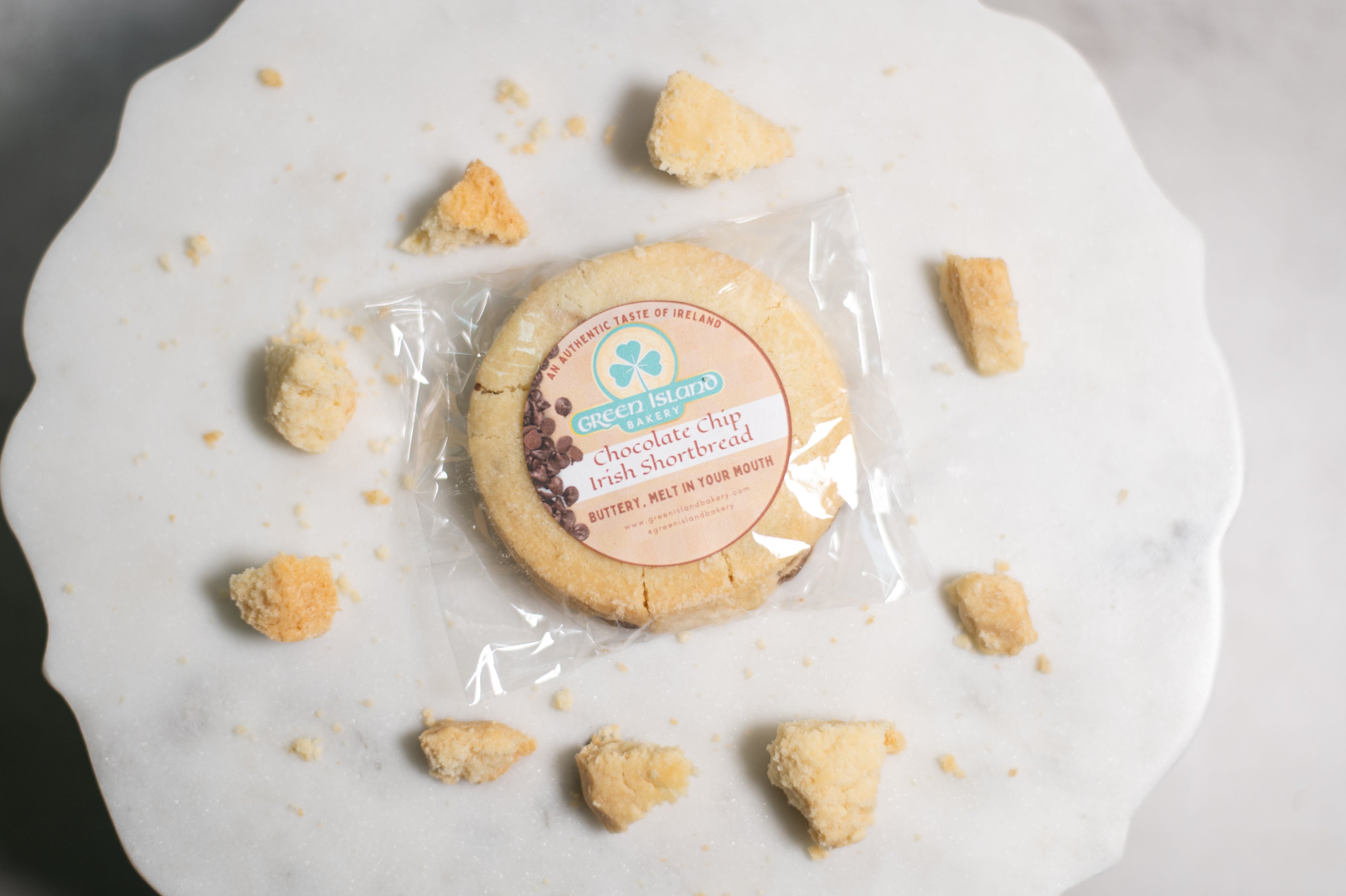 Chocolate Chip Irish Shortbread Cookies - Single Serve Wrapping - GreenIsland Bakery